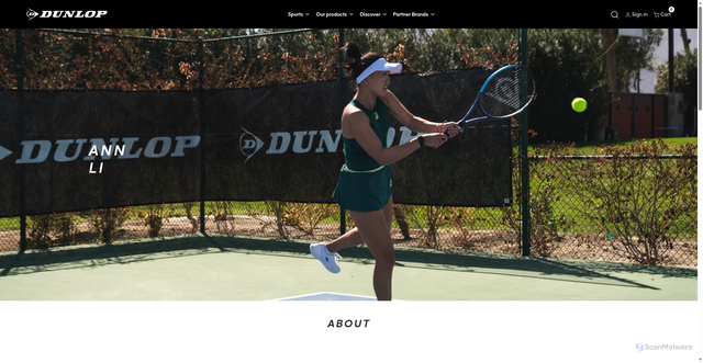 Security scan screenshot of https://dunlopsports.com/en-gb/team-dunlop-tennis-pros/ann-li