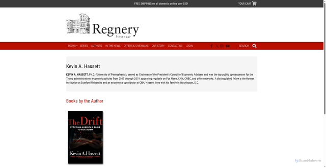 Security scan screenshot of https://www.regnery.com/author/kevin-a-hassett/