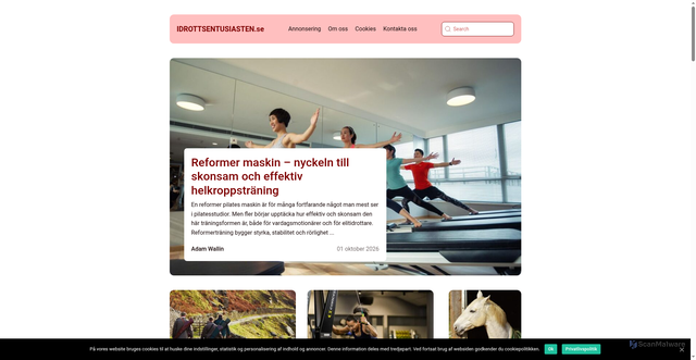 Security scan screenshot of https://idrottsentusiasten.se