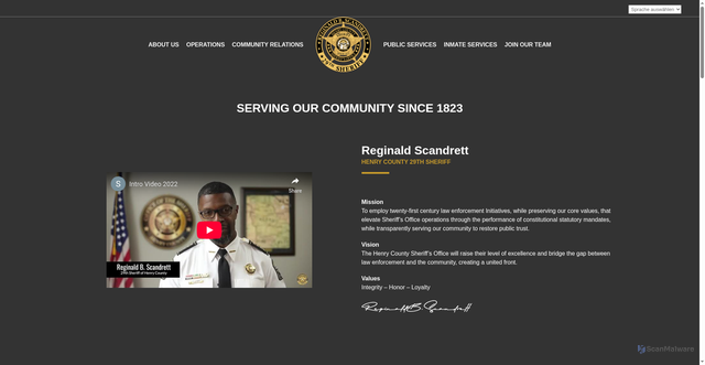 Security scan screenshot of https://henrycountysheriffga.gov/