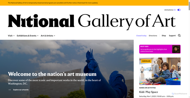 Security scan screenshot of https://www.nga.gov/