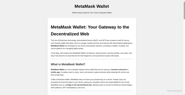 Security scan screenshot of http://meta-mask-wallet-912.pages.dev/appeals/submit-appeal-form/return