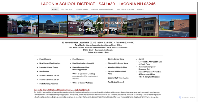 Security scan screenshot of https://www.sau30.org/