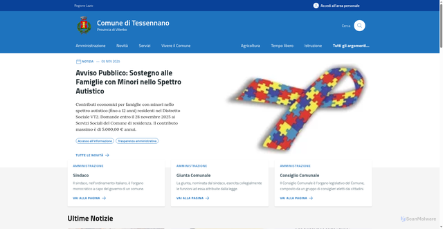 Security scan screenshot of https://comune.tessennano.vt.it/