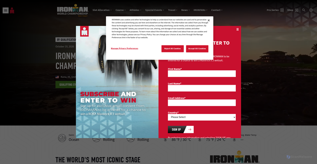 Security scan screenshot of https://www.ironman.com/races/im-world-championship-kona