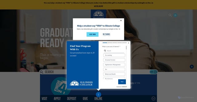 Security scan screenshot of https://www.ic.edu/