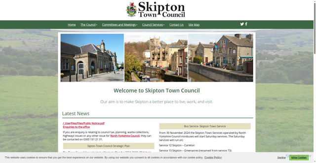 Security scan screenshot of https://www.skiptontowncouncil.gov.uk/