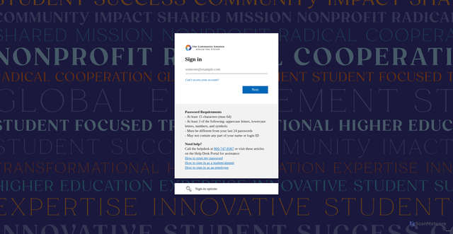 Security scan screenshot of https://tcsedsystem.sharepoint.com