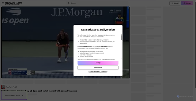 Security scan screenshot of https://www-dc3-migration.dailymotion.com/video/x9sp9uq