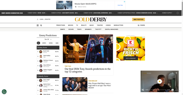 Security scan screenshot of https://goldderby.com