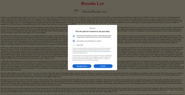 Security scan screenshot of https://www.classicbands.com/brendalee.html