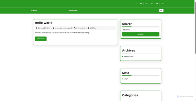 Security scan screenshot of https://slonelawncare.com/