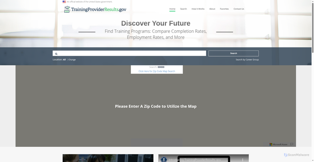 Security scan screenshot of https://www.trainingproviderresults.gov/