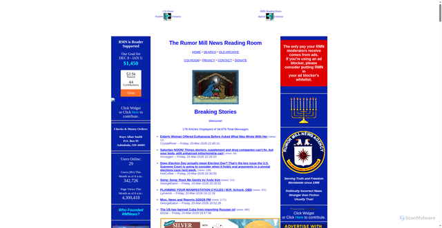 Security scan screenshot of https://www.rumormillnews.com