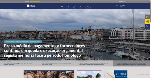 Security scan screenshot of https://azores.gov.pt
