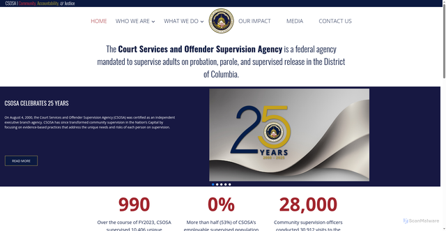 Security scan screenshot of https://www.csosa.gov/