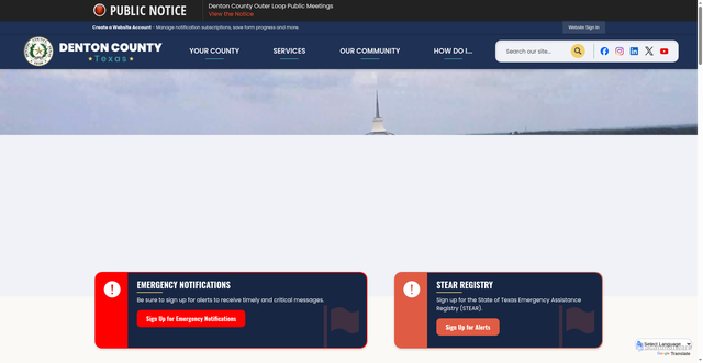 Security scan screenshot of https://www.dentoncounty.gov/