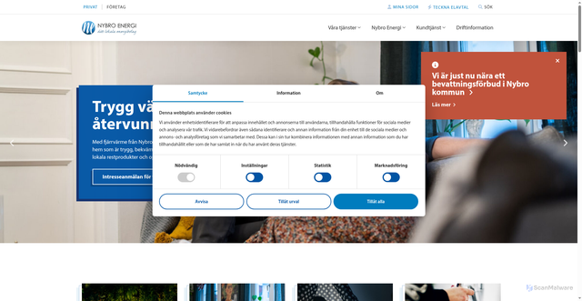 Security scan screenshot of https://Www.nybroenergi.se