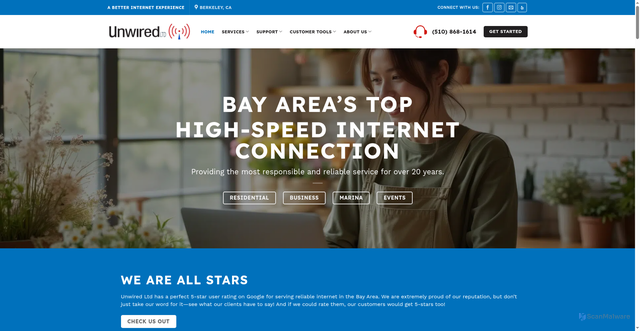 Security scan screenshot of https://unwiredltd.com