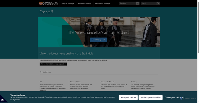 Security scan screenshot of https://www.admin.cam.ac.uk/