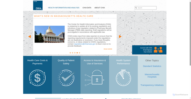 Security scan screenshot of https://chiamass.gov/