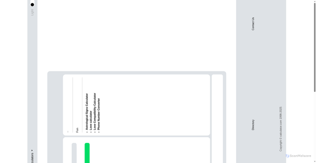 Security scan screenshot of http://www.calculator.com/calculate/christmas/