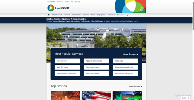 Security scan screenshot of https://www.gwinnettcounty.com/