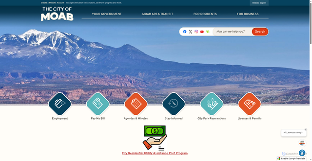 Security scan screenshot of https://moabcity.gov/