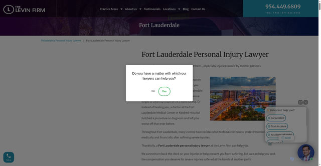 Security scan screenshot of https://www.levininjuryfirm.com/fort-lauderdale/