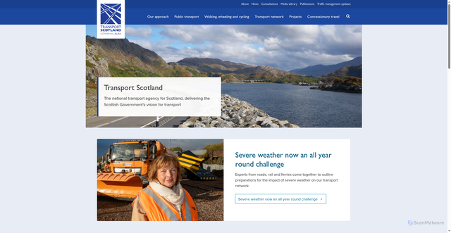 Security scan screenshot of https://www.transportscotland.gov.uk/