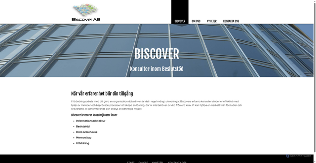 Security scan screenshot of https://biscover.se