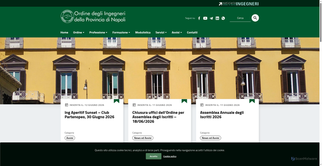 Security scan screenshot of https://www.ordineingegnerinapoli.com