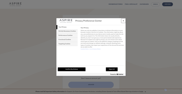 Security scan screenshot of https://aspirerewards.com
