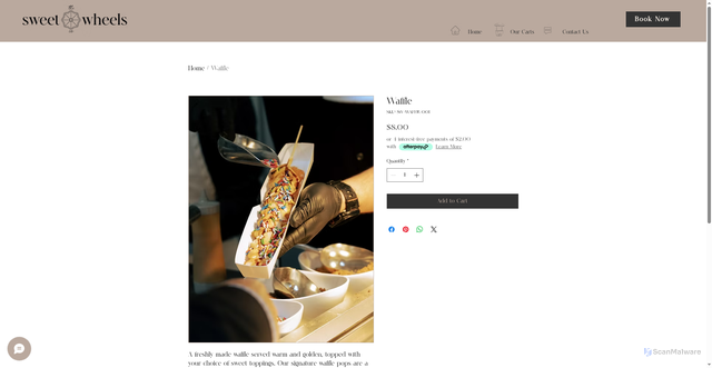 Security scan screenshot of https://www.thesweetwheelsco.com/product-page/waffle