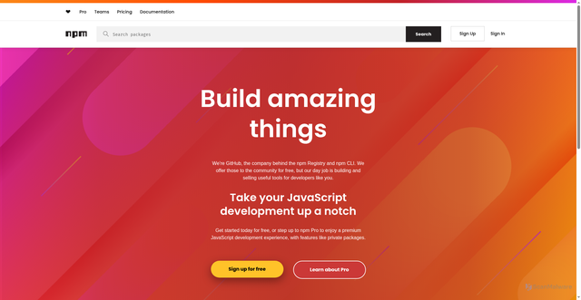 Security scan screenshot of https://www.npmjs.com/