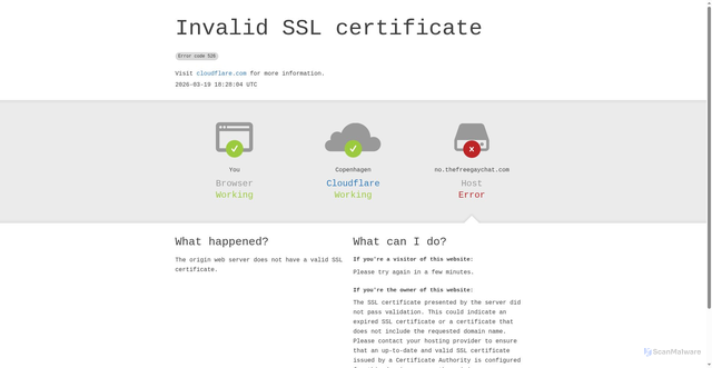 Security scan screenshot of https://no.thefreegaychat.com