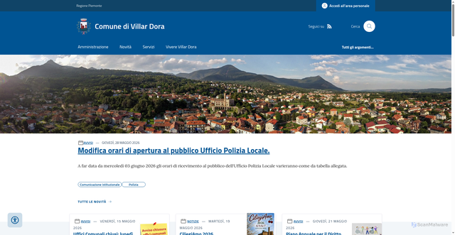 Security scan screenshot of https://www.comune.villardora.to.it