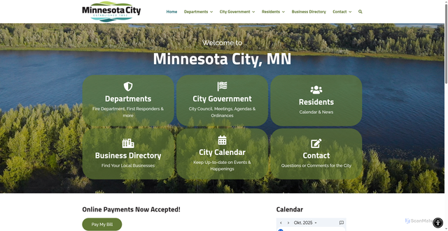 Security scan screenshot of https://www.minnesotacitymn.gov/