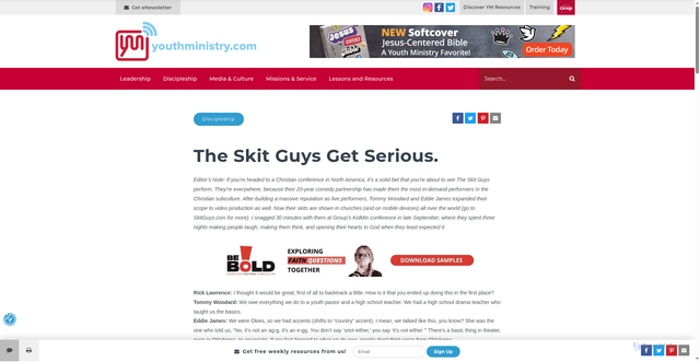 Security scan screenshot of https://youthministry.com/the-skit-guys-get-serious/