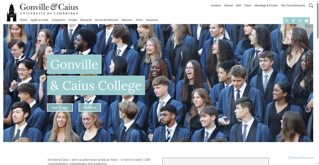 Security scan screenshot of https://www.cai.cam.ac.uk/