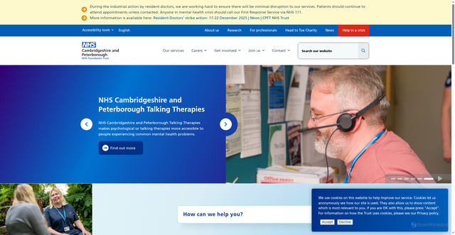 Security scan screenshot of https://www.cpft.nhs.uk/