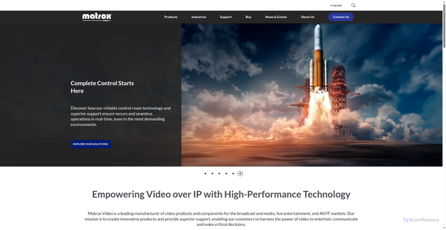 Security scan screenshot of https://go.matrox.com
