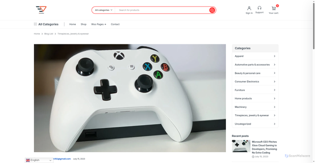 Security scan screenshot of https://maraseq.com/category/timepieces-jewelry-eyewear/