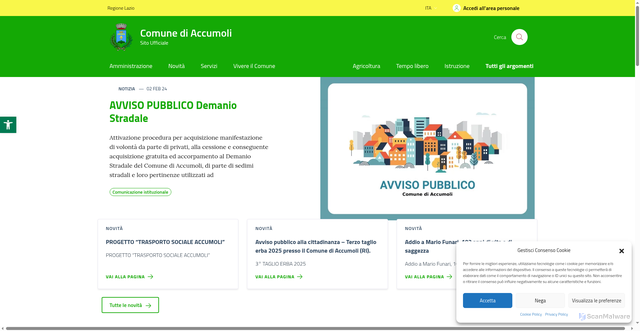 Security scan screenshot of https://www.comune.accumoli.ri.it/