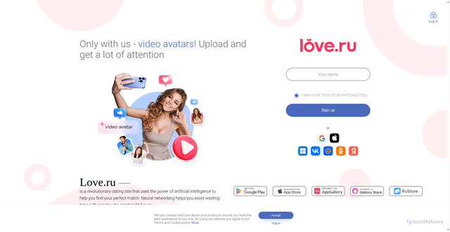 Security scan screenshot of https://love.ru