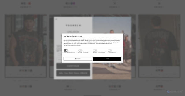 Security scan screenshot of https://youngla.myshopify.com