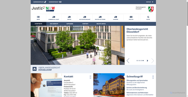 Security scan screenshot of https://www.olg-duesseldorf.nrw.de