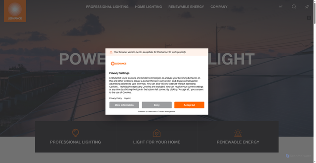 Security scan screenshot of https://www.ledvance.com