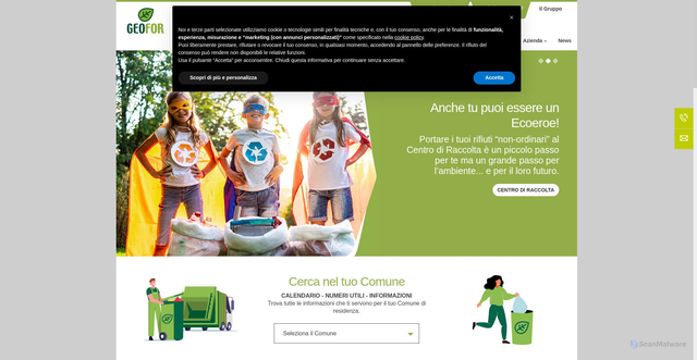 Security scan screenshot of https://www.geofor.it/