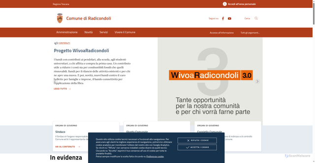 Security scan screenshot of https://www.comune.radicondoli.siena.it